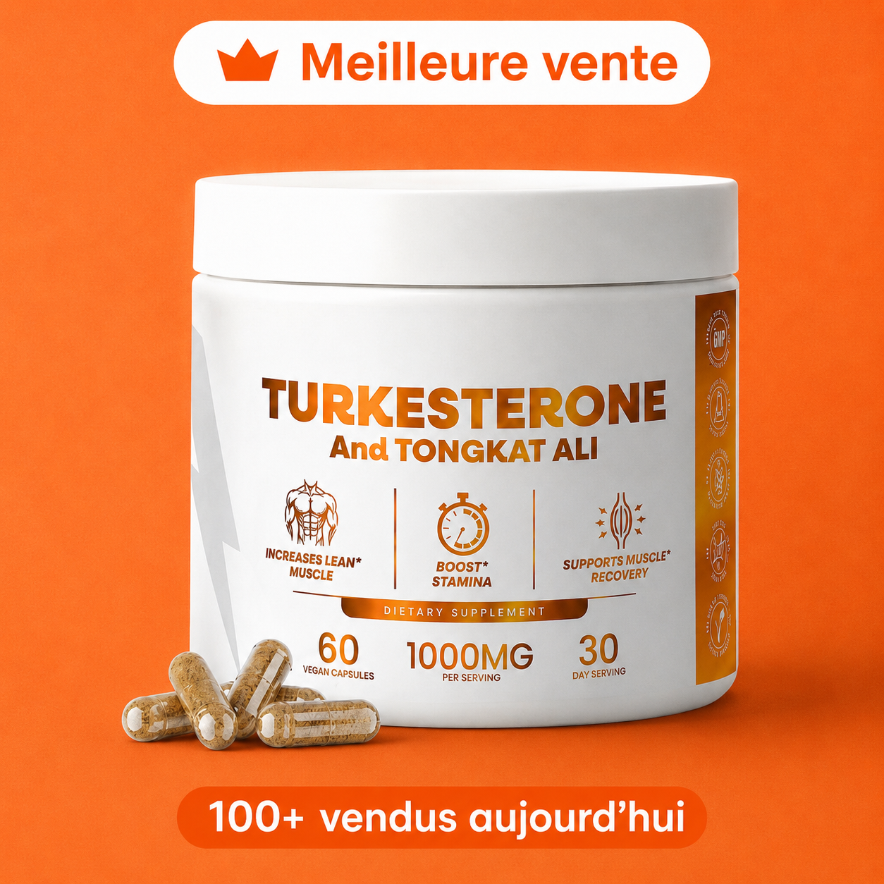 Complément de Turkesterone et Tongkat Ali - Pour Un Meilleur Equilibre Hormonal et Une Croissance de Barbe et Cheveux