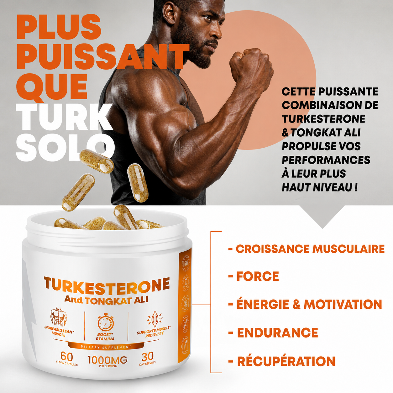 Complément de Turkesterone et Tongkat Ali - Pour le Soutien Musculaire et l'Amélioration de l'Endurance
