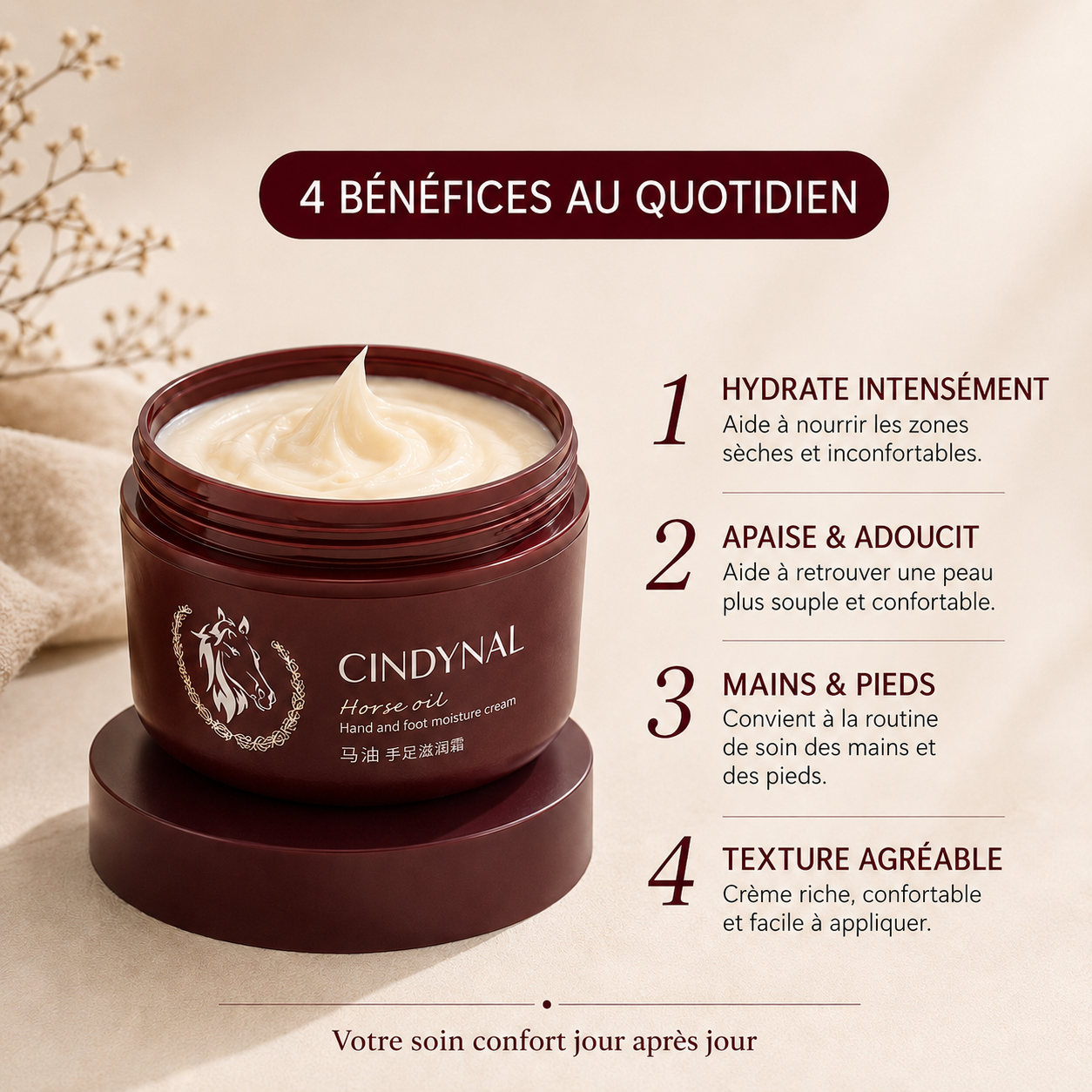 Crème Réparatrice Mains, Pieds et Talons Secs
