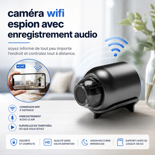 Caméra Wifi Espion avec Enregistrement Audio