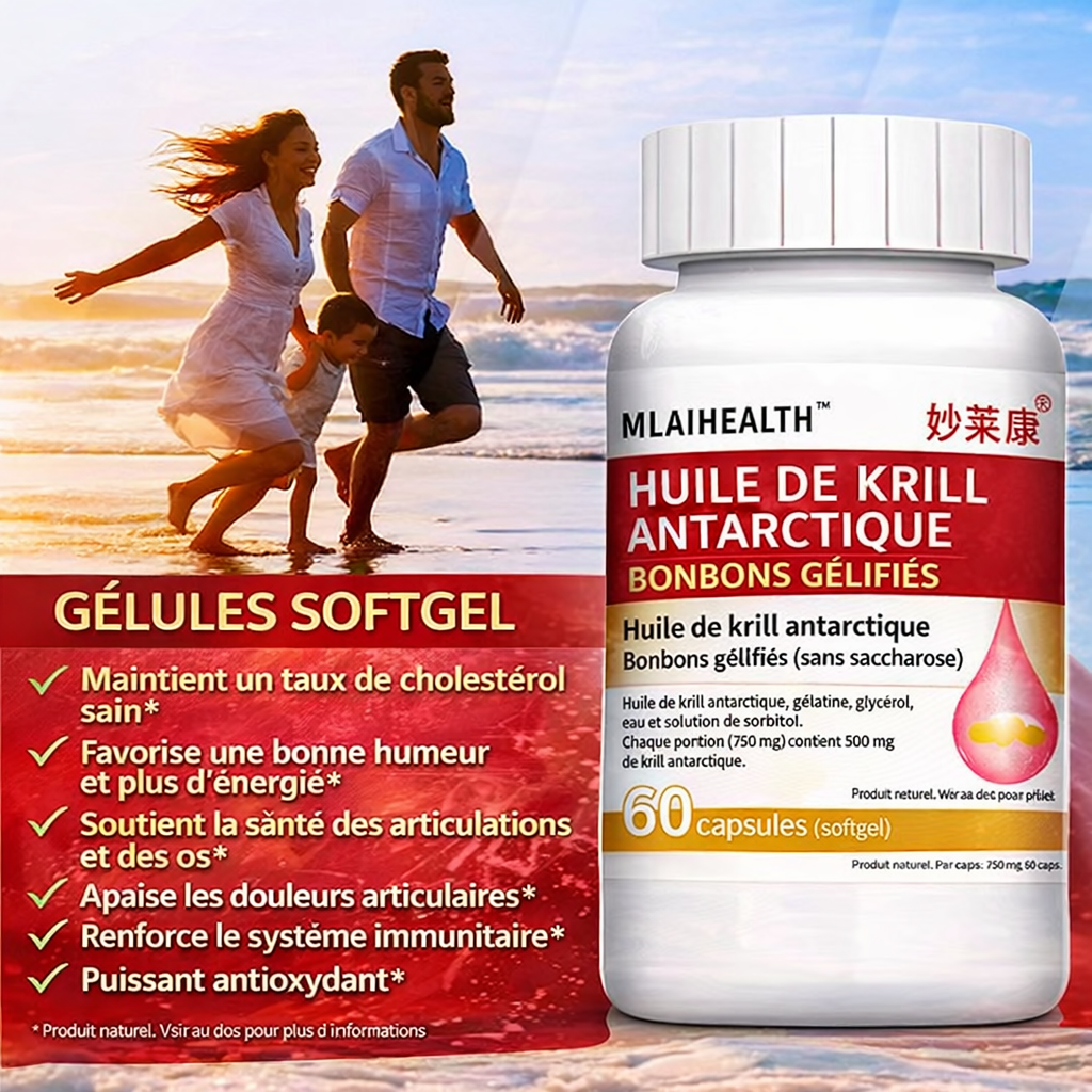 Capsules Huile de Krill Oméga 3 et Astaxanthine